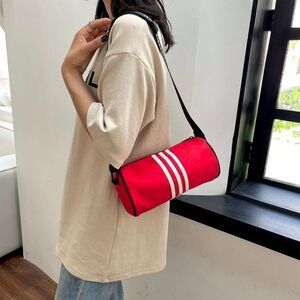 Red Mini Crossbody Bag — Imported, Adjustable Strap